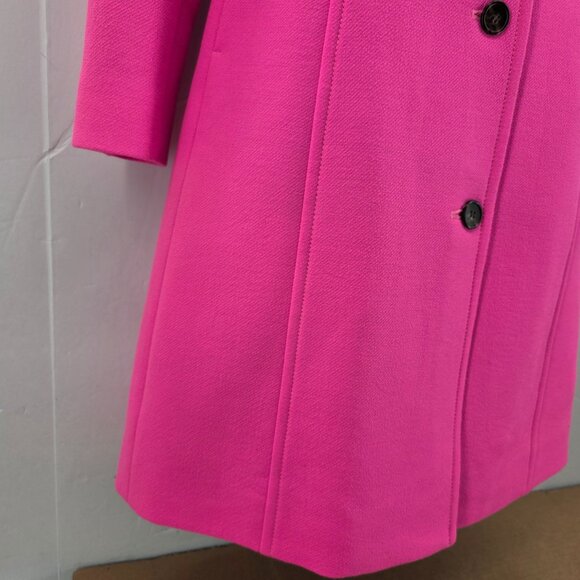 J.Crew Italian DoubleCloth Wool Lady Day Coat Thinsulate Fuchsia Pink Size 00 - Picture 7 of 14